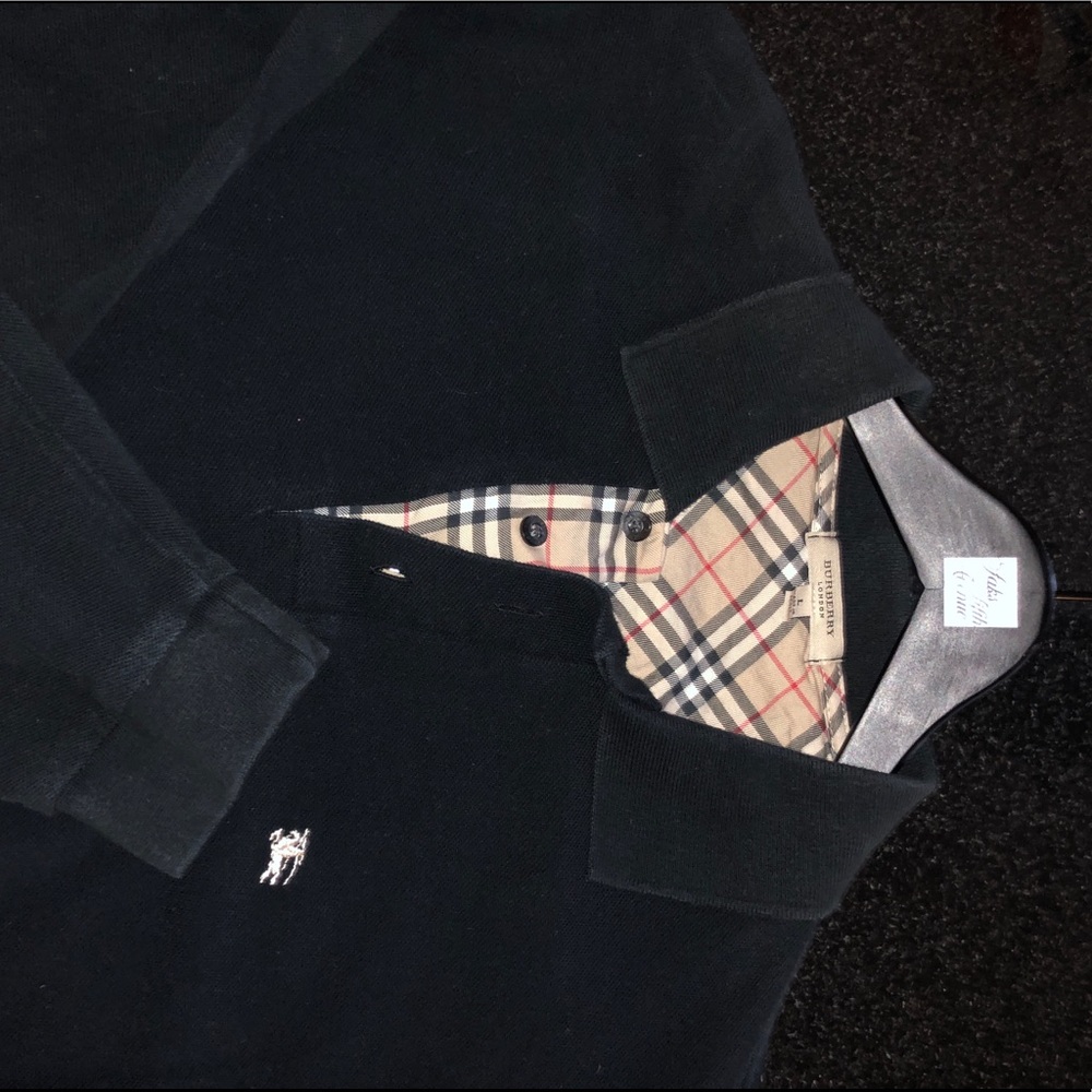 BURBERRY LONG SLEEVE POLO MADE IN GREAT BRITAIN